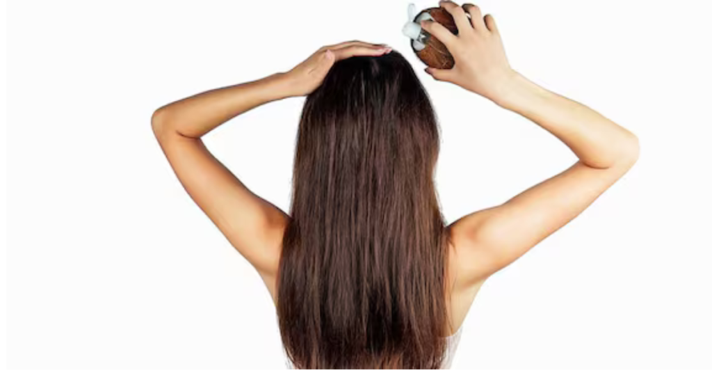 Coconut oil on scalp image