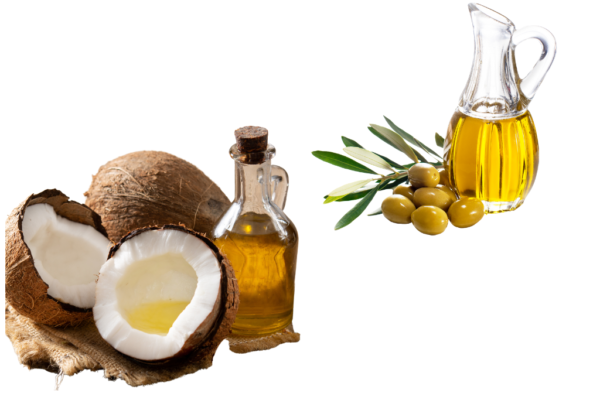 mixture of coconut oil and olive oil for hair natural treatment