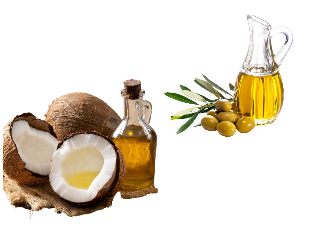 mixture of coconut oil and olive oil for hair natural treatment