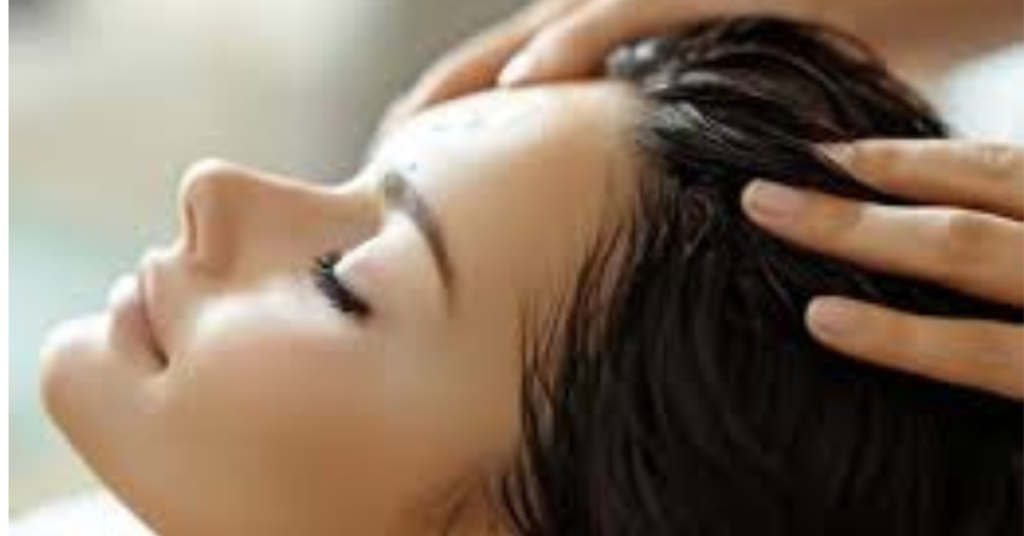 Applying Bhringraj Hair Oil on Scalp