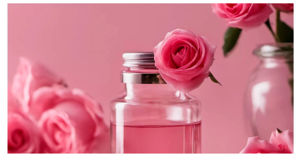 Pure rosemary essential oil bottle for healthy hair growth