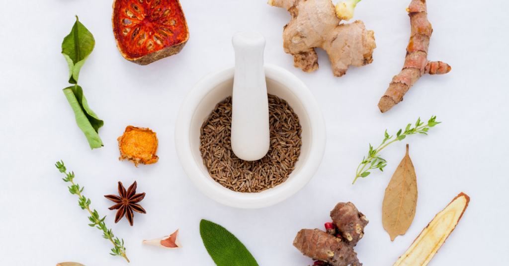 Traditional herbal ingredients used for natural hair care